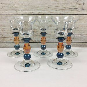 Kinsington Clear Amber Mikasa 5" Single Light Candlestick Holder